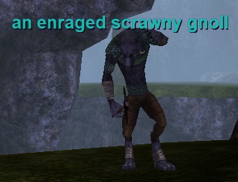 An enraged scrawny gnoll